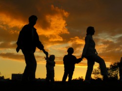 family of four sunset family of four sunset